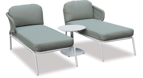 Crown Outdoor Twin Sunloungers & Side Table Crown Outdoor Twin Sunloungers & Side Table